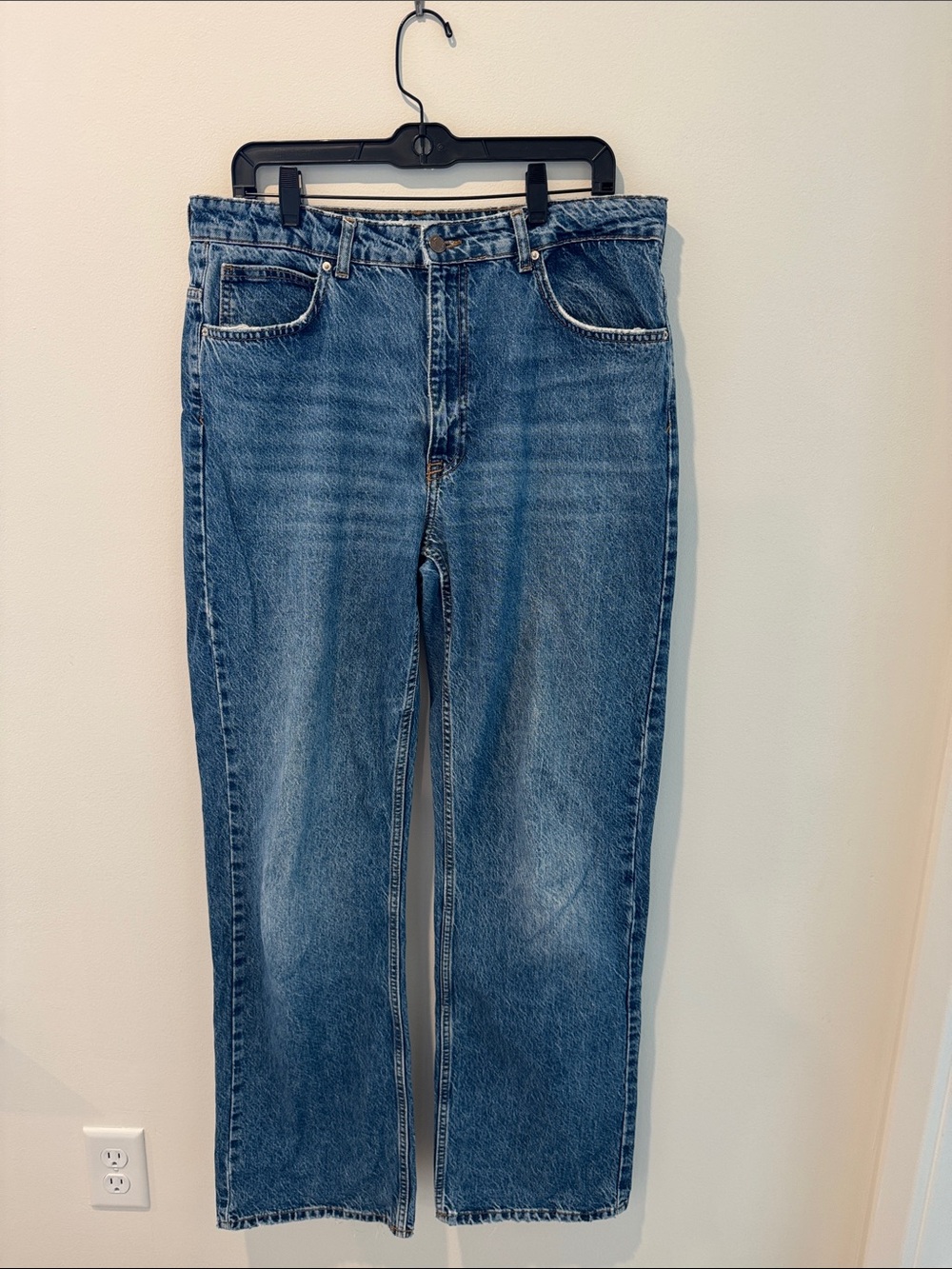Zara Women's Blue Long Length Boyfriend Jeans